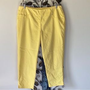 🔥2 for $15🔥 Ruby Rd. Pull-On. Ankle Pants  Ramie/Cotton/Polyester  Yellow  18W